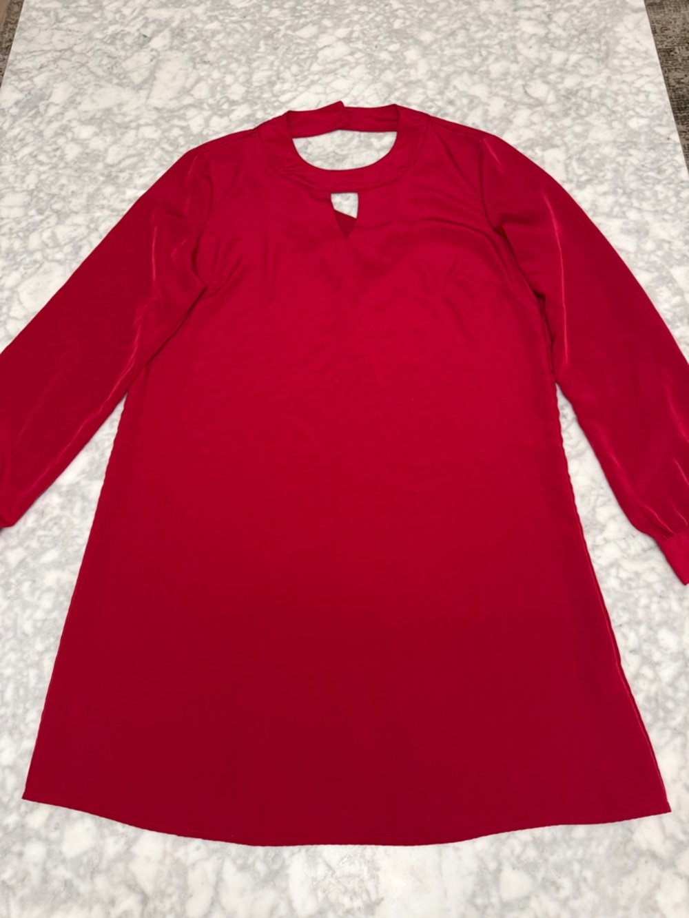 Liberty Love Crimson Red Long-Sleeve Shift Dress